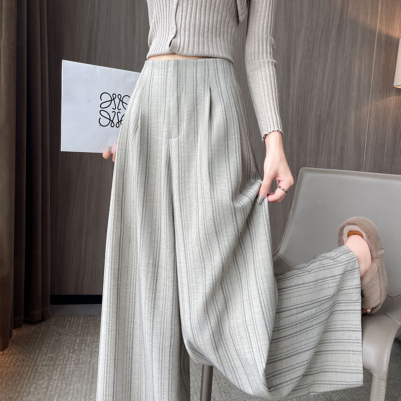 High waist business suit wide leg pants for women