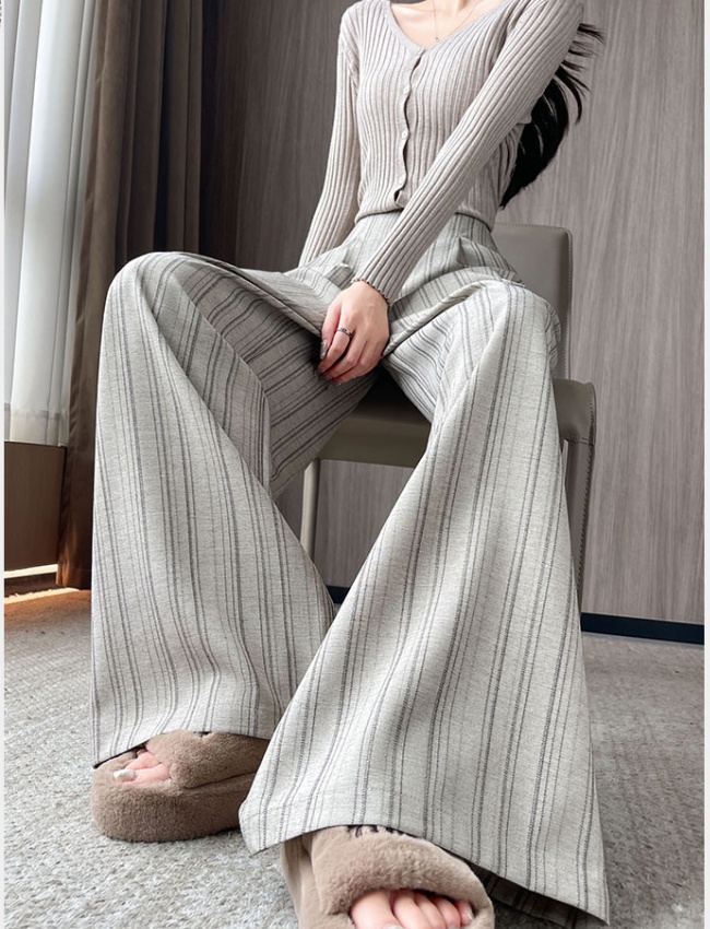 High waist business suit wide leg pants for women