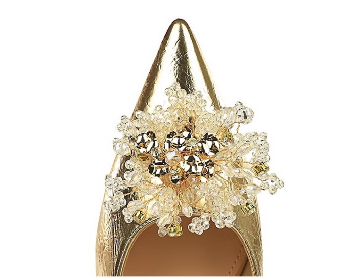 Metal rhinestone wedding shoes Korean style shoes
