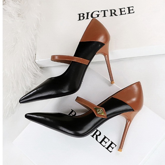Cingulate low high-heeled shoes niche pointed shoes
