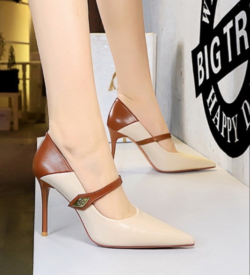 Cingulate low high-heeled shoes niche pointed shoes