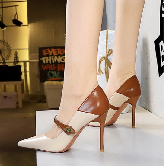 Cingulate low high-heeled shoes niche pointed shoes