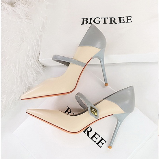 Cingulate low high-heeled shoes niche pointed shoes