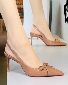 Fine-root banquet fashion low bow shoes for women
