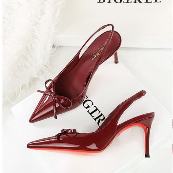 Fine-root banquet fashion low bow shoes for women