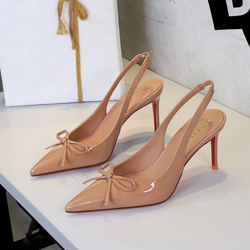 Fine-root banquet fashion low bow shoes for women