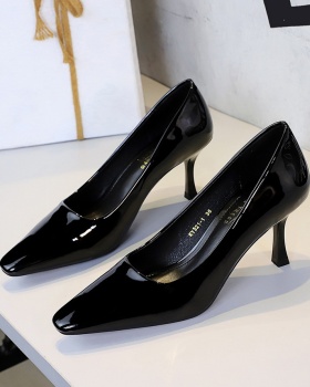 Simple fashion shoes glossy high-heeled shoes for women