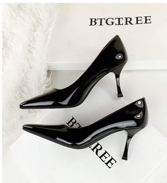 Simple fashion shoes glossy high-heeled shoes for women
