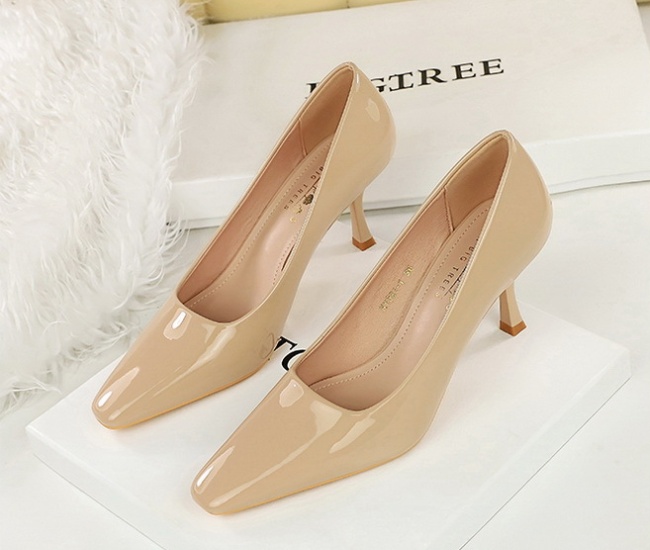 Simple fashion shoes glossy high-heeled shoes for women
