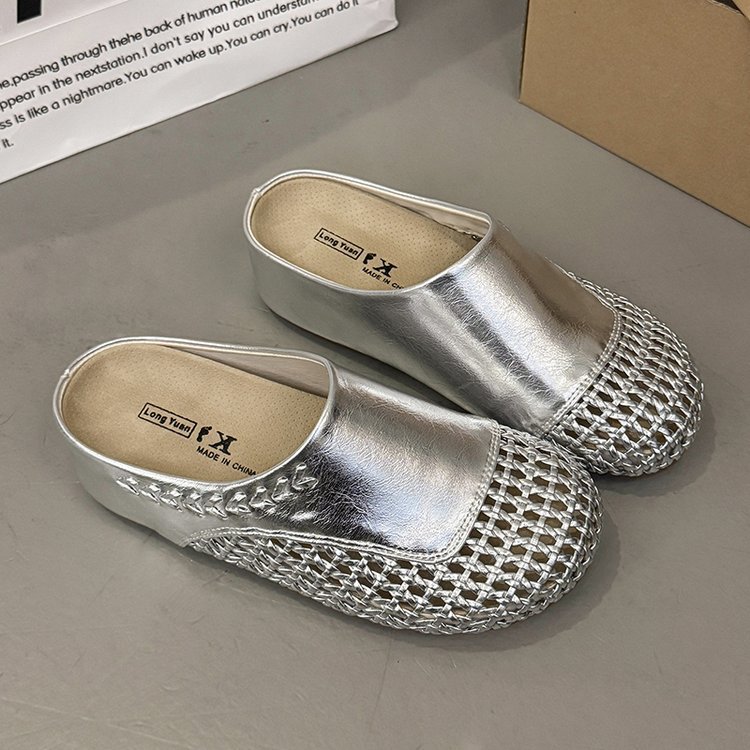 Hollow slippers within increased lazy shoes for women