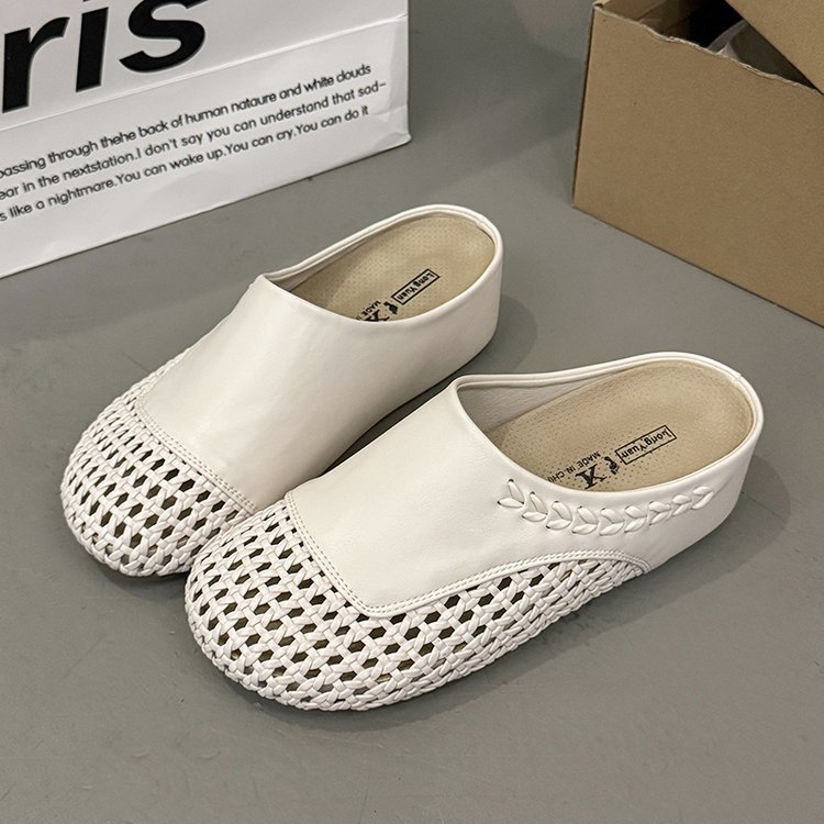Hollow slippers within increased lazy shoes for women