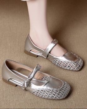 Flat hollow flattie summer lady peas shoes
