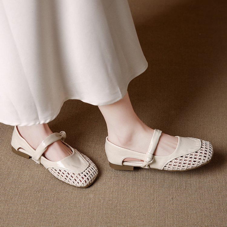 Flat hollow flattie summer lady peas shoes