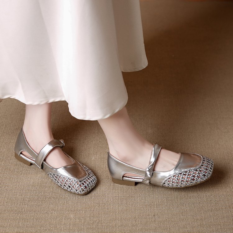 Flat hollow flattie summer lady peas shoes