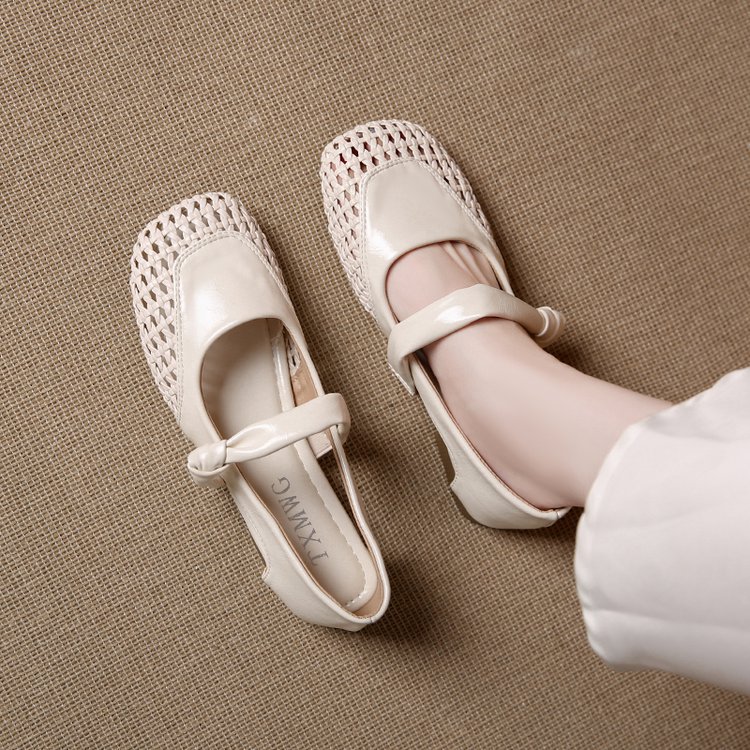Flat hollow flattie summer lady peas shoes
