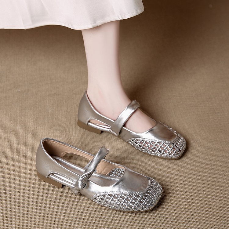 Flat hollow flattie summer lady peas shoes