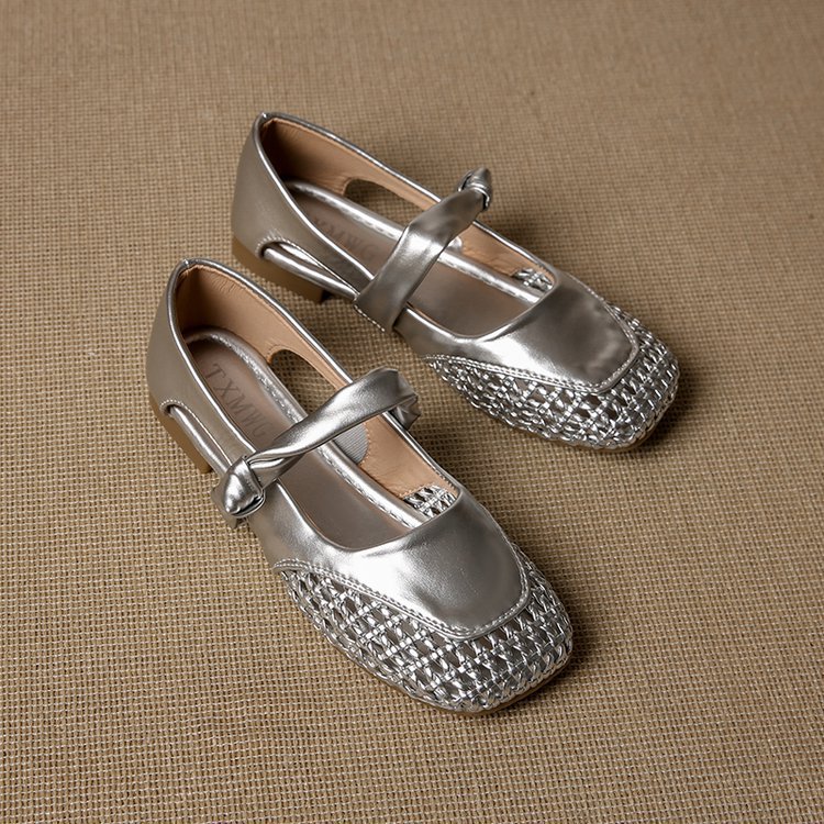Flat hollow flattie summer lady peas shoes