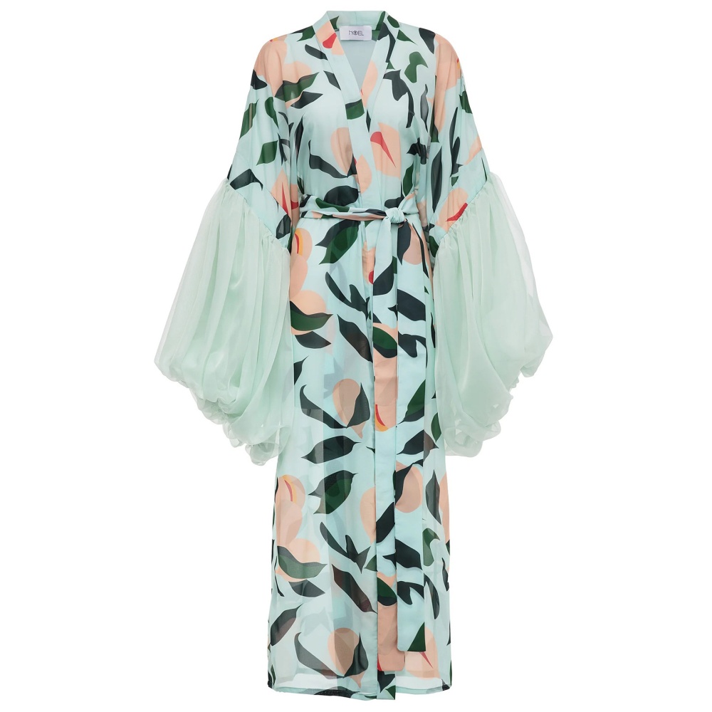 Printing sandy beach cardigan seaside smock for women