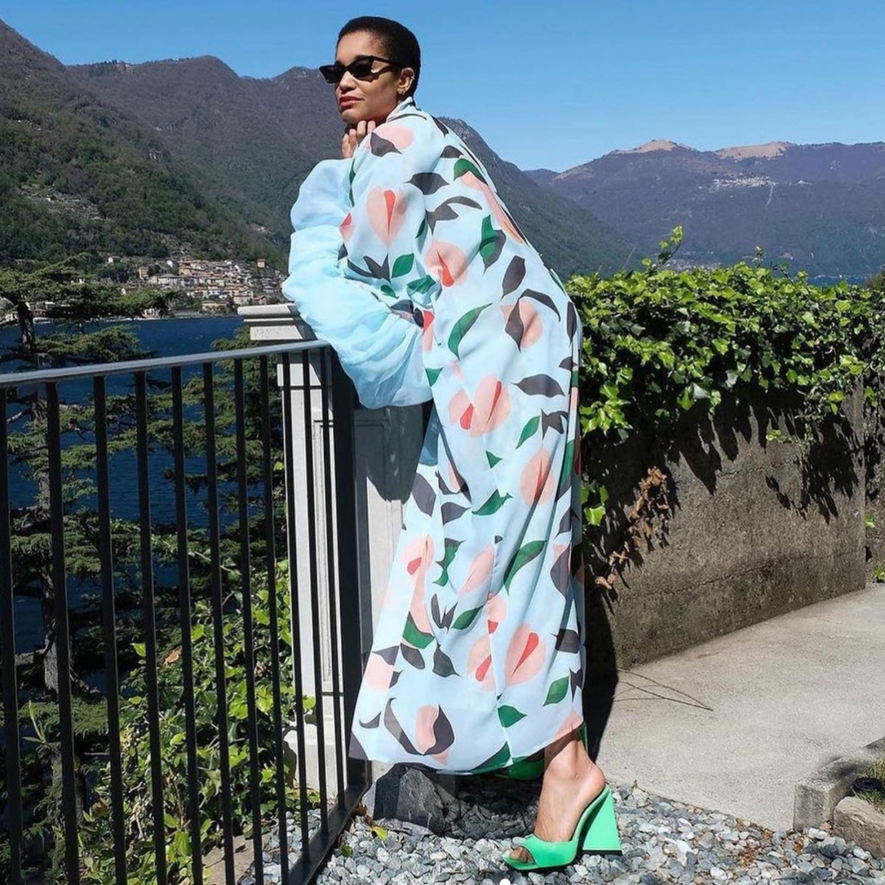 Printing sandy beach cardigan seaside smock for women