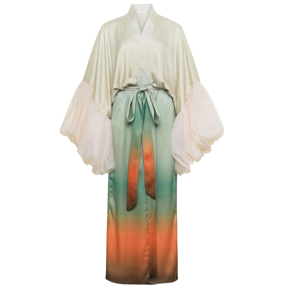 Printing sandy beach cardigan seaside smock for women