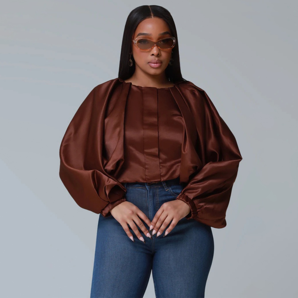 Bat sleeve zip tops short European style coat