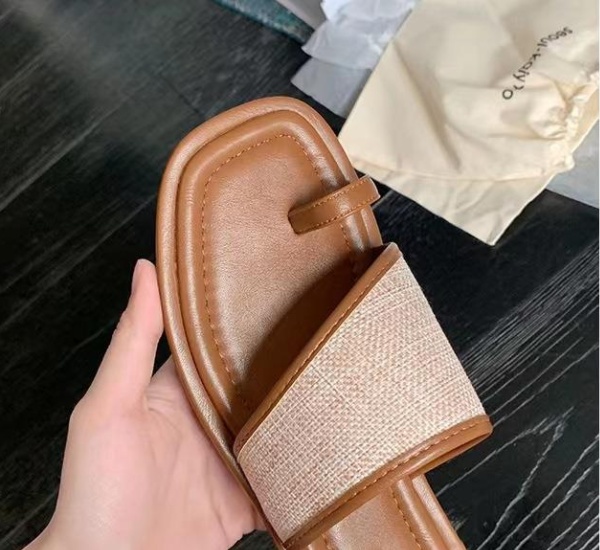 Splice summer Casual sandals weaving square head flat 