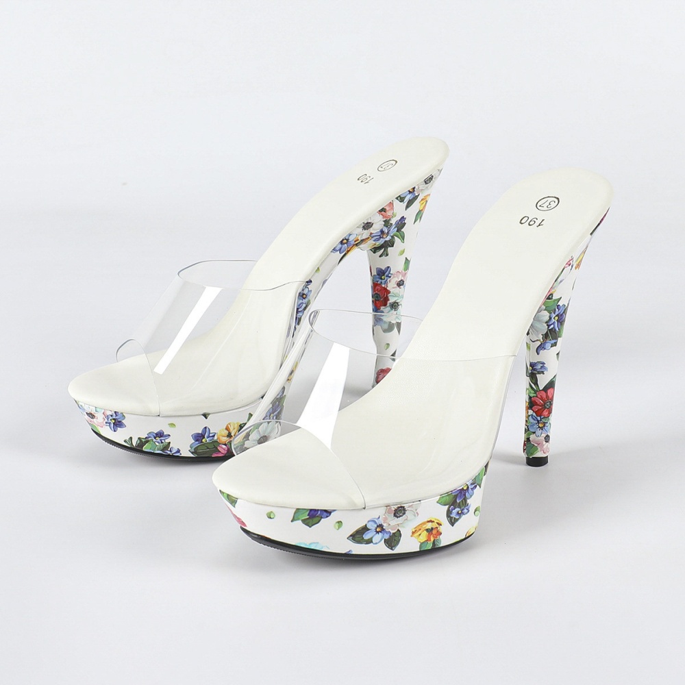 Summer catwalk slippers high-heeled rhinestone platform