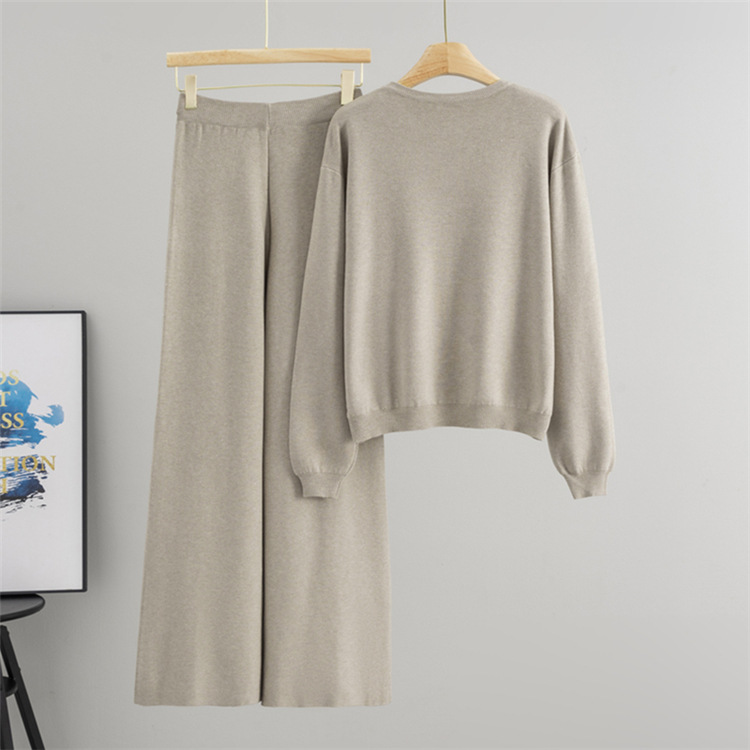 Starry long sleeve rhinestone sweater 2pcs set for women