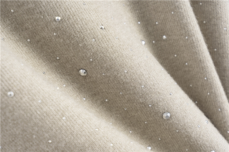 Starry long sleeve rhinestone sweater 2pcs set for women