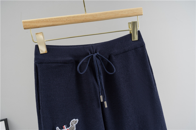 Knitted autumn sweater pinched waist pants 2pcs set