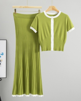 Autumn cardigan fashion long skirt 2pcs set for women