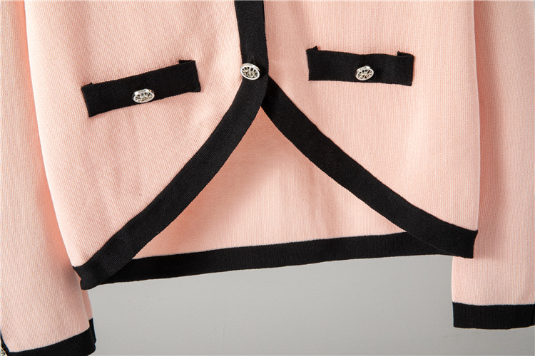 Long sleeve autumn cardigan classic short tops 3pcs set