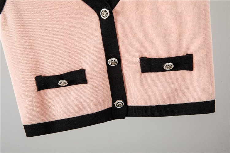 Long sleeve autumn cardigan classic short tops 3pcs set