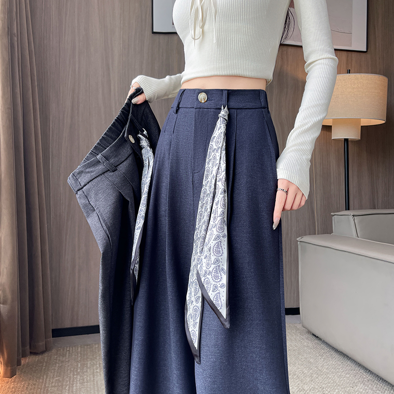 High waist wide leg pants scarves for women