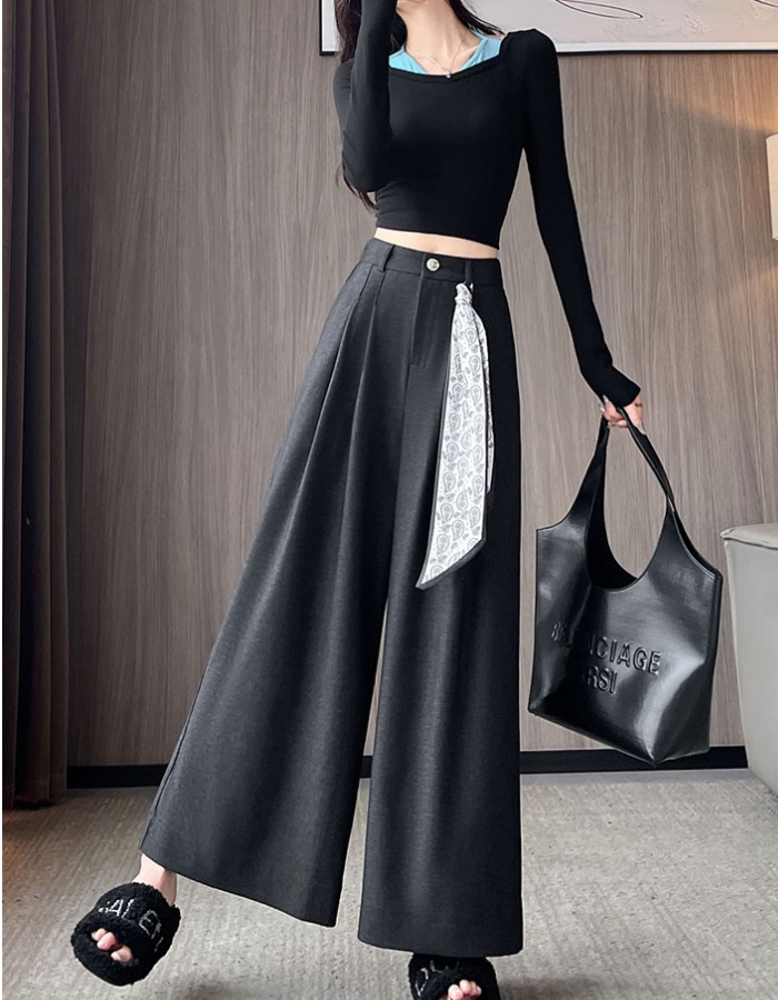 High waist wide leg pants scarves for women