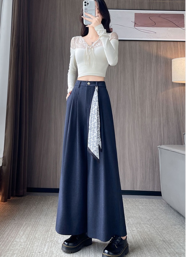 High waist wide leg pants scarves for women