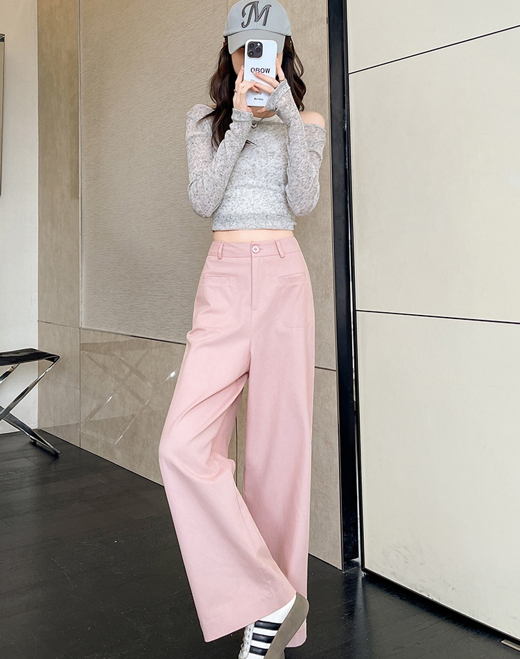 Nine tenths drape casual pants loose wide leg pants for women