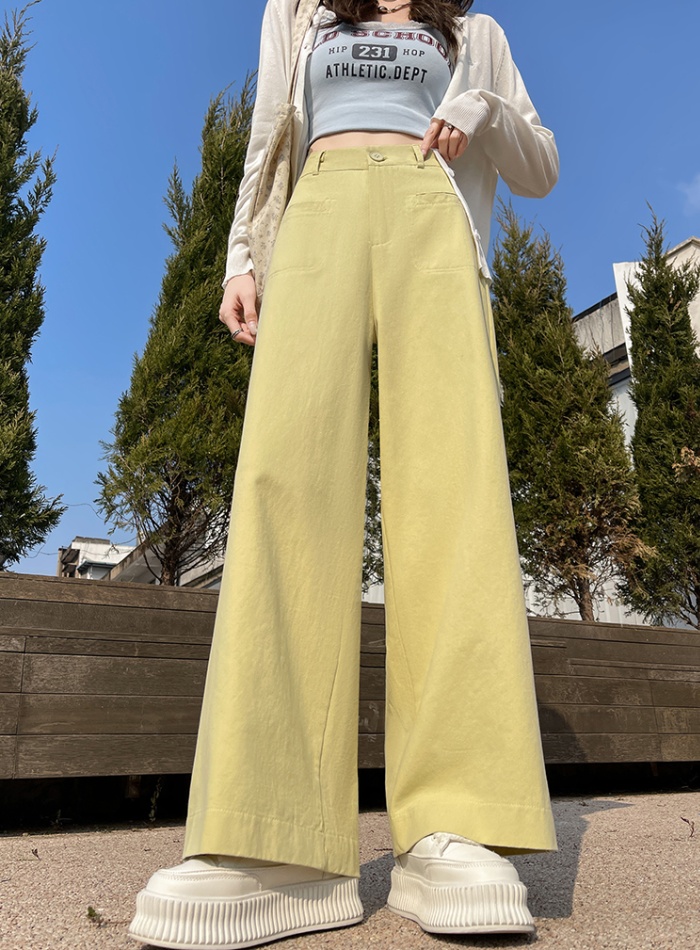 Nine tenths drape casual pants loose wide leg pants for women
