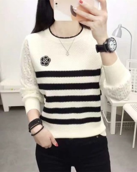 Autumn and winter fashion sweater stripe pullover tops