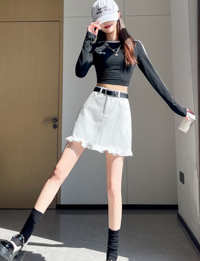 Slim autumn skirt A-line temperament short skirt for women