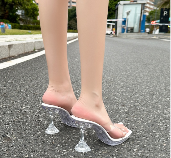 Rome high-heeled sandals transparent shoes