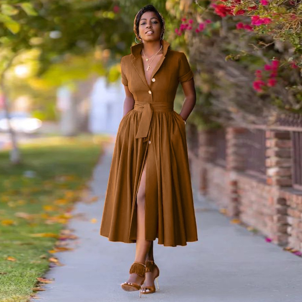 Fashion big skirt long sleeve dress