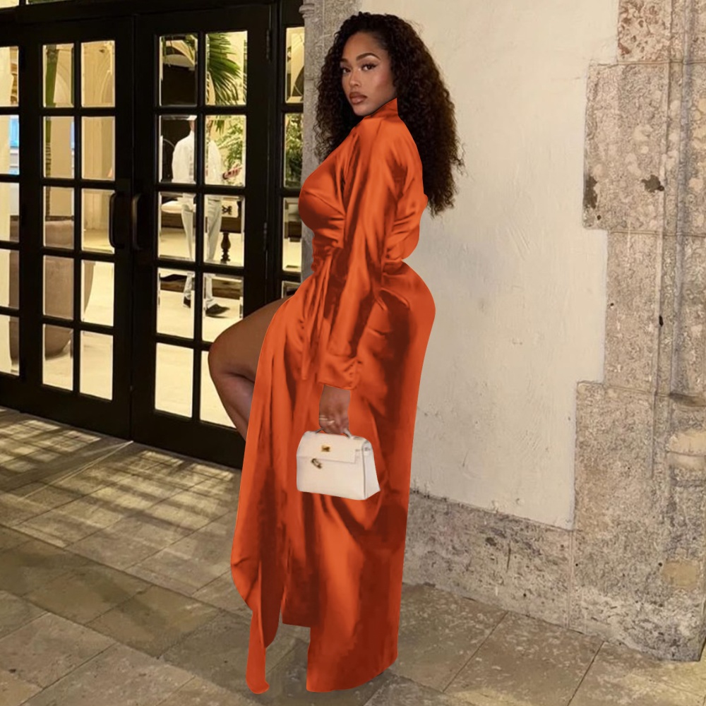 European style satin dress bandage fashion tops a set