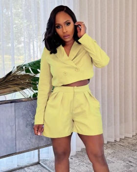 Elegant lapel shorts commuting business suit 2pcs set