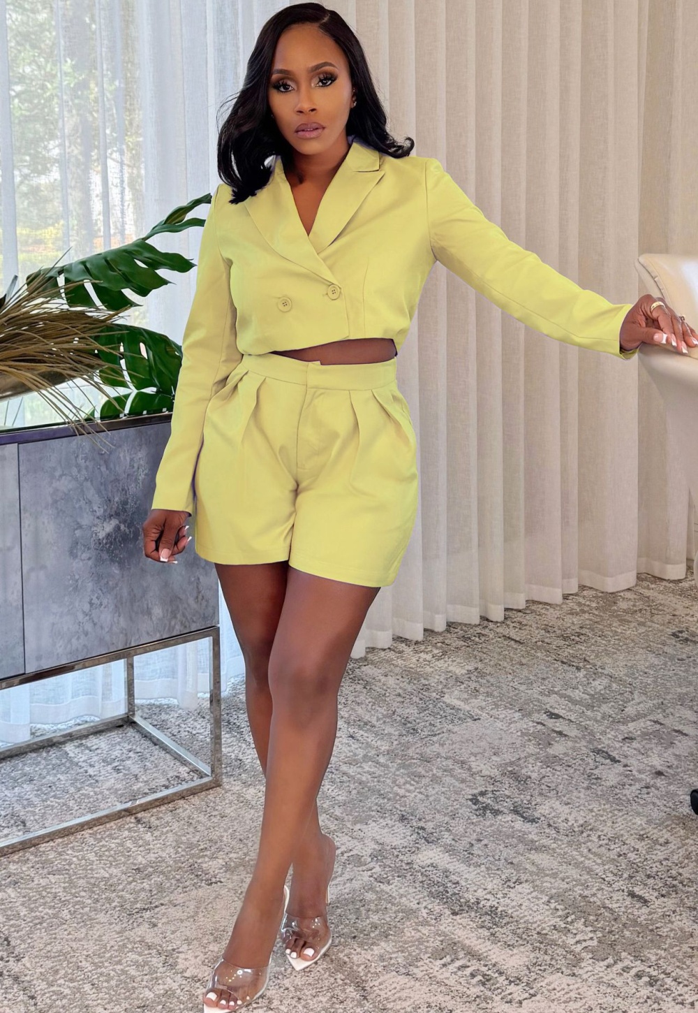 Elegant lapel shorts commuting business suit 2pcs set