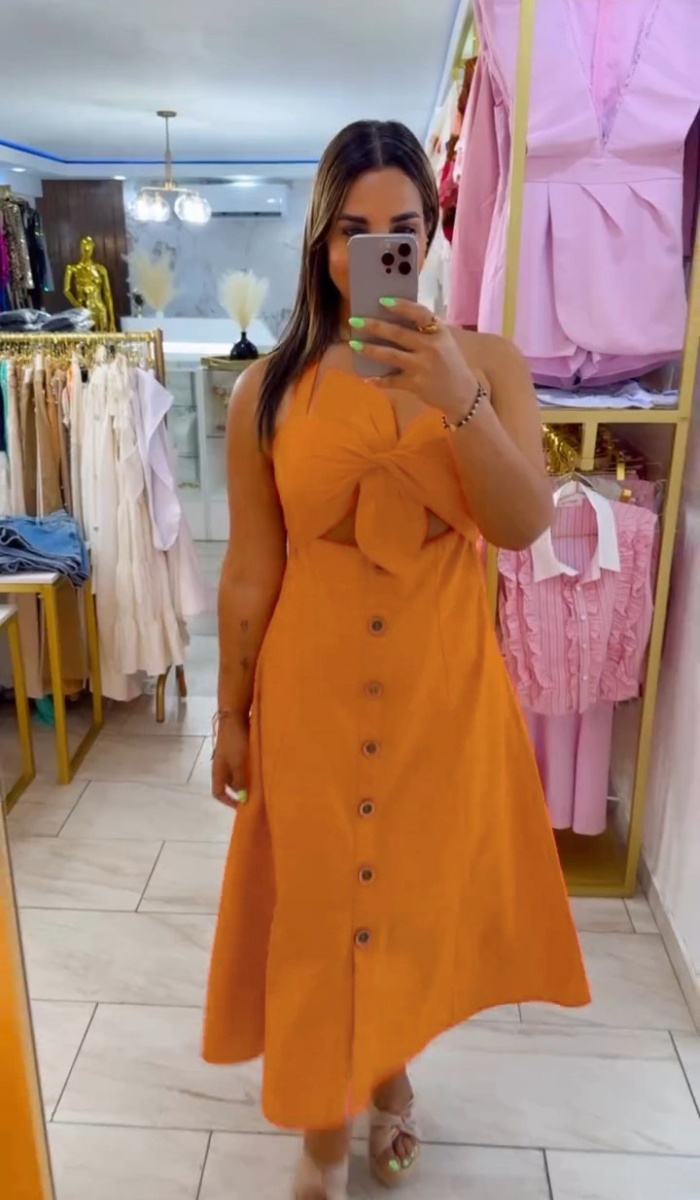 Elegant halter commuting pure European style dress