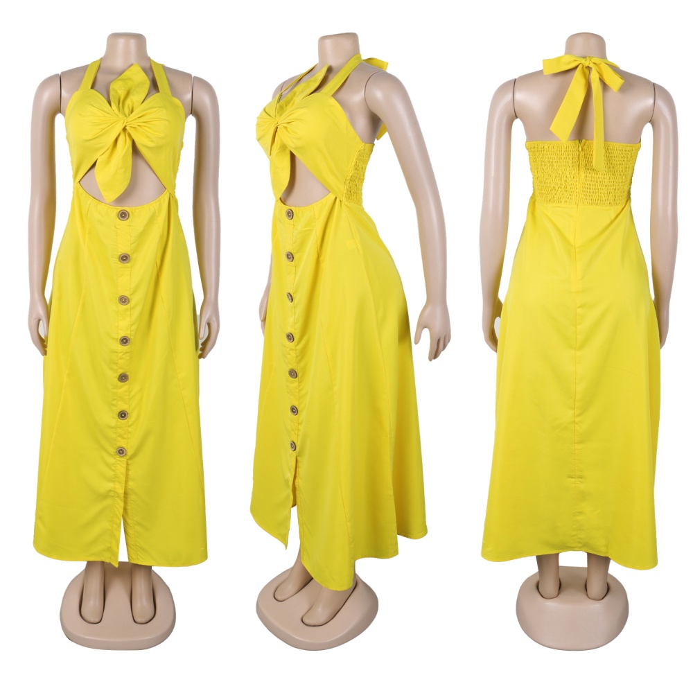 Elegant halter commuting pure European style dress