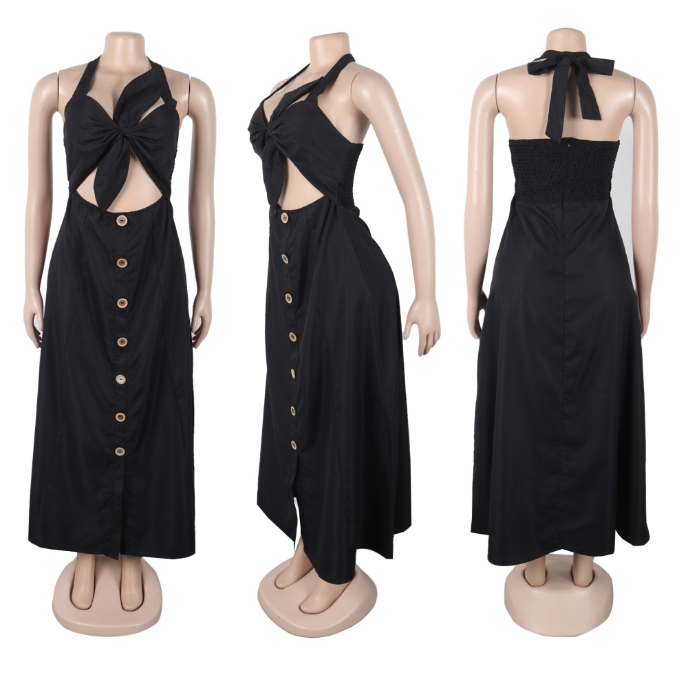 Elegant halter commuting pure European style dress