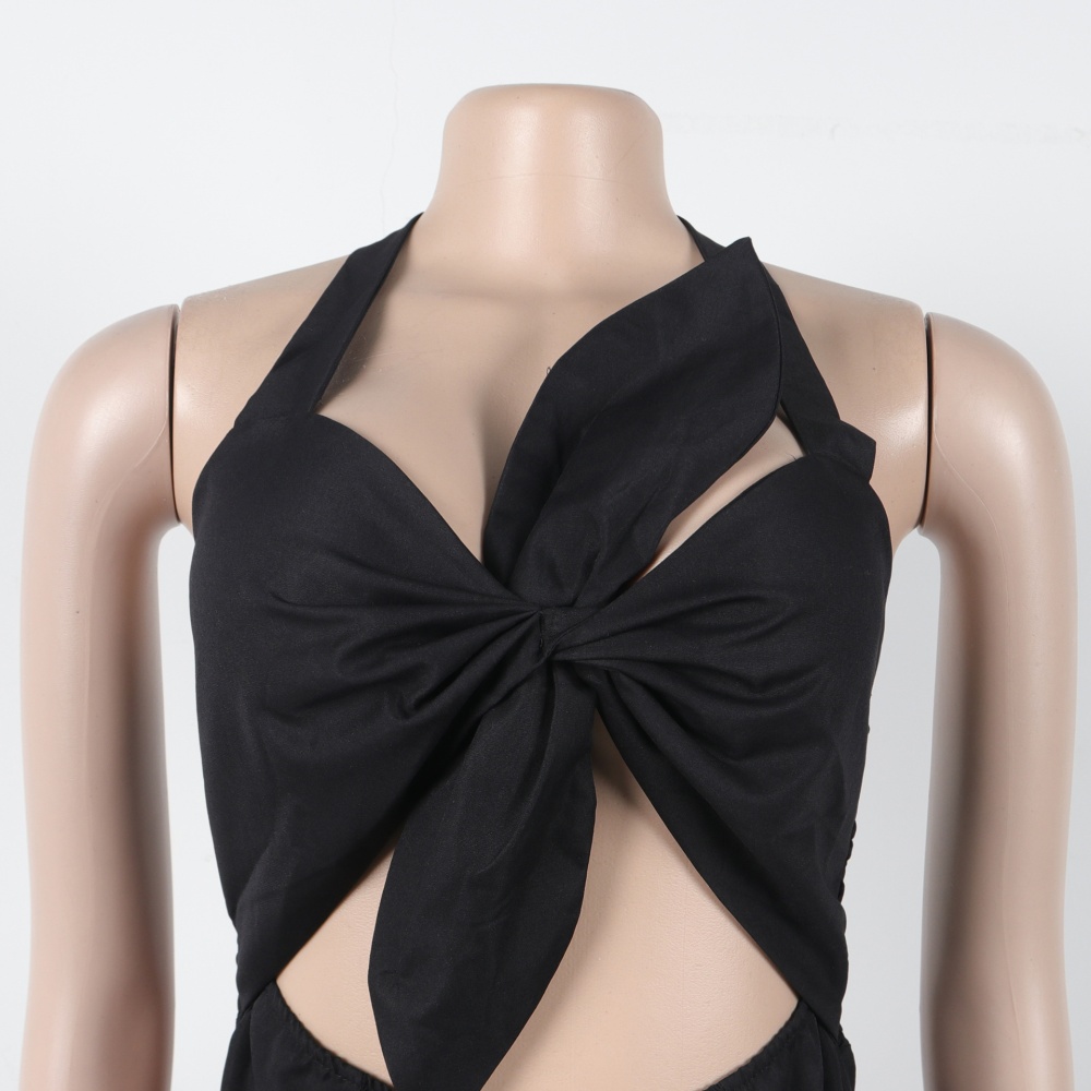 Elegant halter commuting pure European style dress
