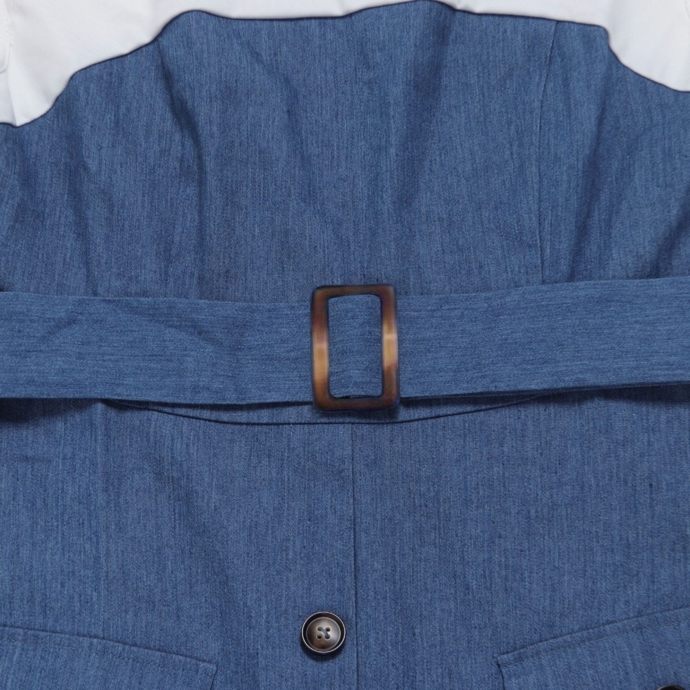 Mixed colors denim dress commuting work clothing